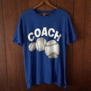 Coach Blue Baseballs Anvil Shirt